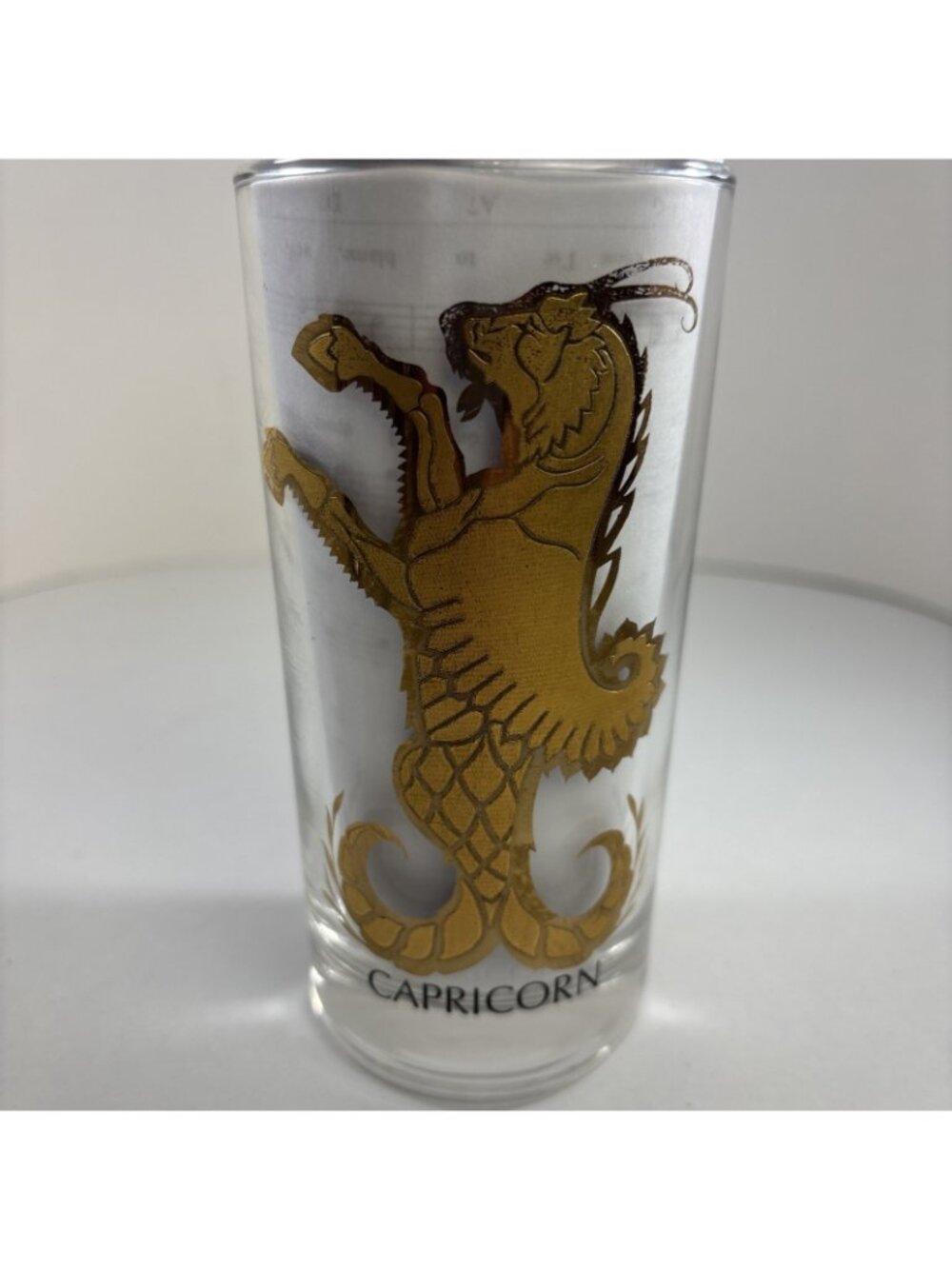 VTG MCM Anchor Hocking Zodiac Highball Tumbler Glass Capricorn Astrology 1960s - Picture 4 of 4